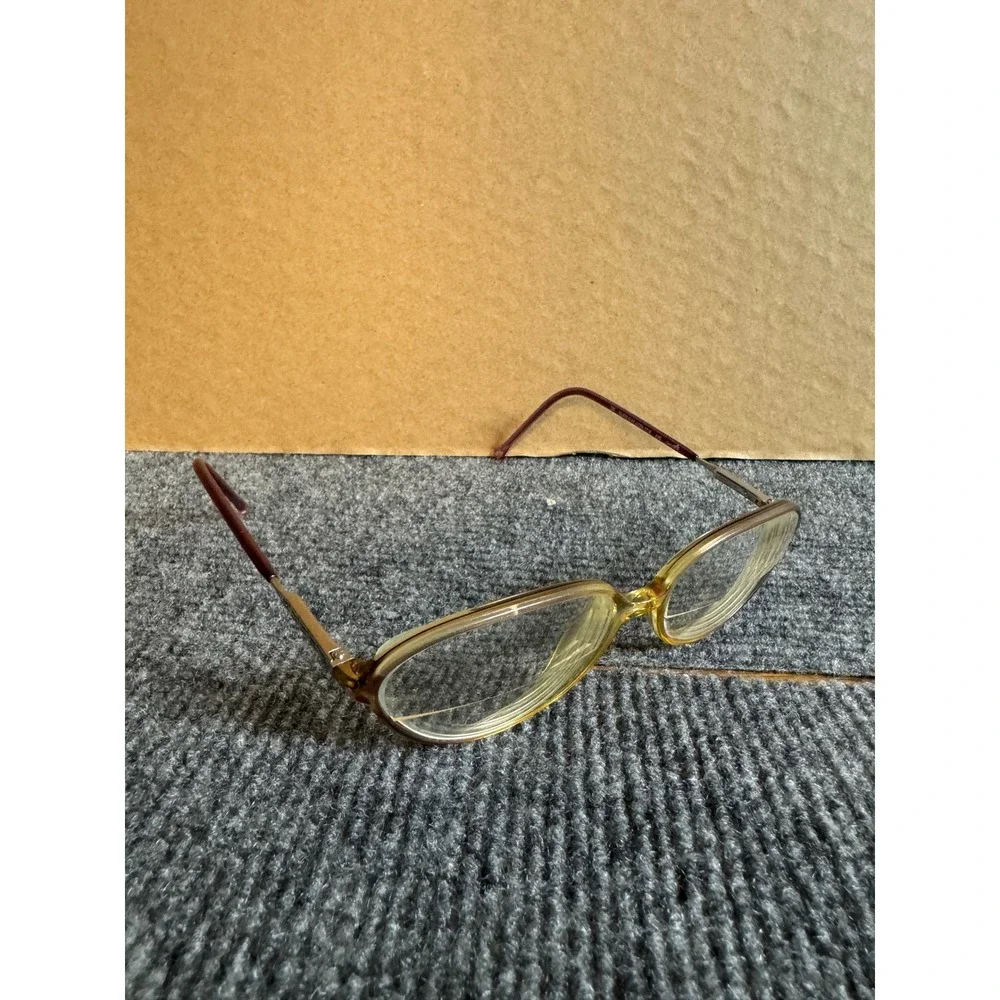 Safilo Elasta 5718 Eyeglasses Yellow Purple Oval Frames Made in Italy 135 52-18
